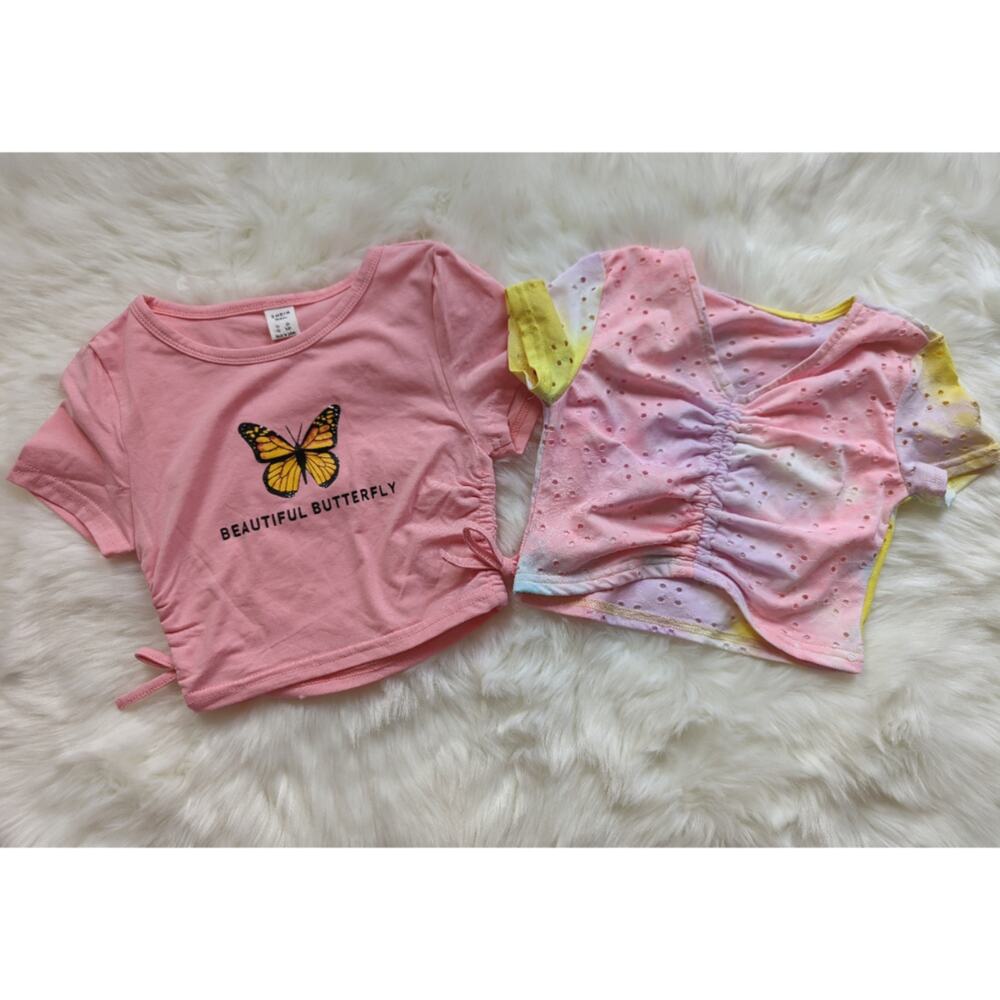 Shein Crop Top Girls Tee 2 piece bundle Sz 8-9Y